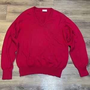 Vintage Brooks Brothers magenta sea island cotton v neck sweater men’s size 42